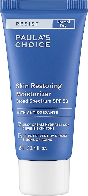 Солнцезащитный крем SPF50 для лица и тела - Paula's Choice Resist Skin Restoring Moisturizer SPF50 Travel Size — фото N1