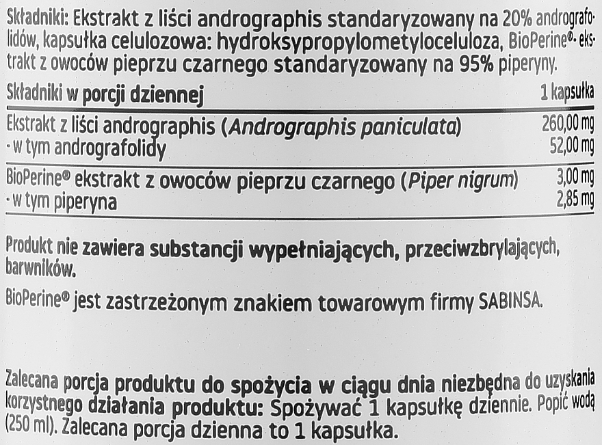 Пищевая добавка "Андрографис 20%" - Pharmovit Clean Label Andrographis 20% — фото N2