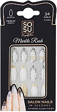 Духи, Парфюмерия, косметика Набор накладных ногтей - Sosu by SJ False Nails Medium Stiletto Marble Rush