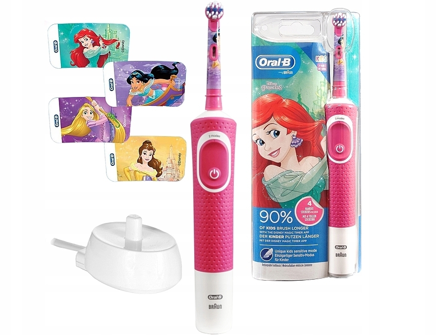 Электрическая зубная щетка, Ариэль - Oral-B Kids Vitality 100 Princess Pink — фото N5