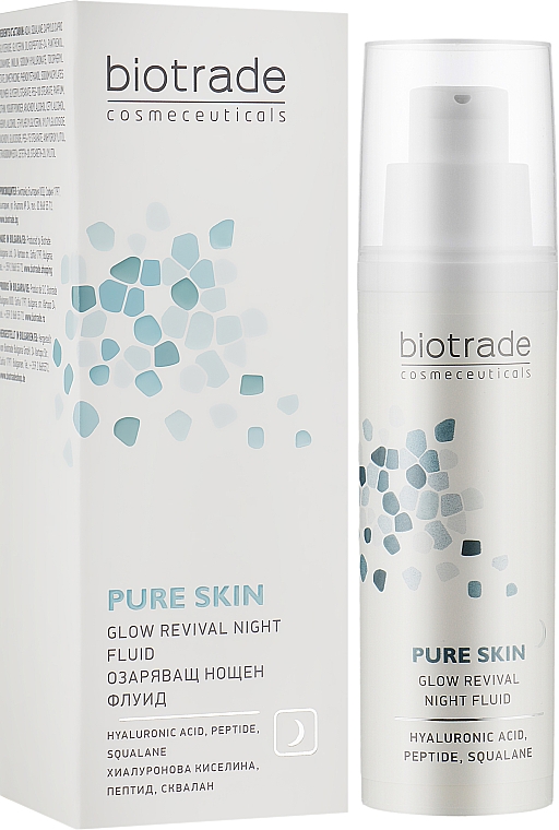 Нічний омолоджувальний флюїд з гіалуроновою кислотою і пептидами - Biotrade Pure Skin Glow Revival Night Fluid — фото N3