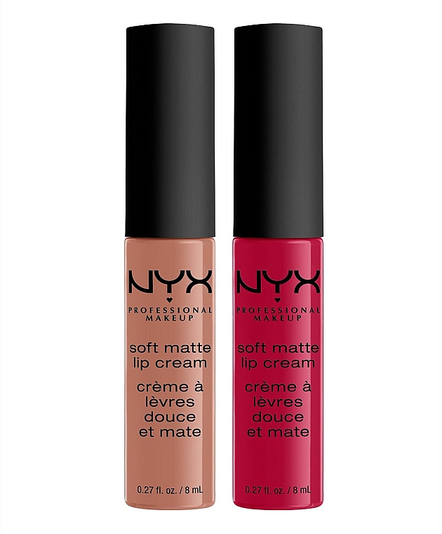 Набор - NYX Professional Makeup Soft Matte Lip Cream Duo Gift Set (lip/stick/2x8ml) — фото N2