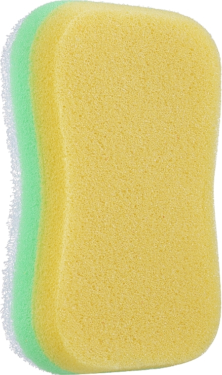 Губка для тела массажная, желто-зеленая - Sanel Fit Kosc — фото N1