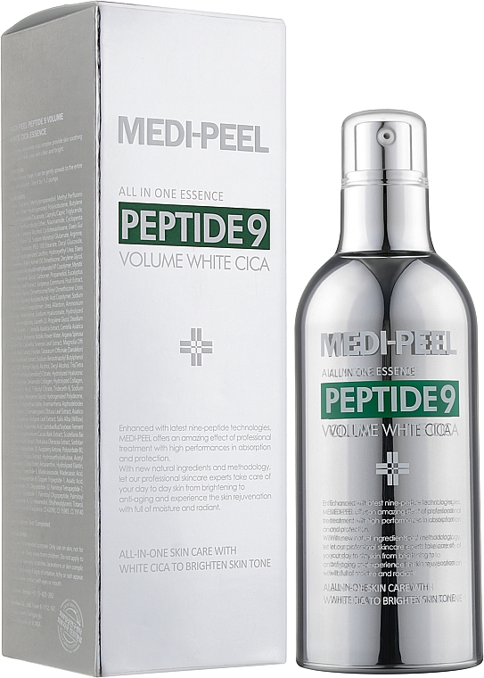 Освітлювальна киснева есенція з центелою - Medi-Peel Peptide 9 Volume White Cica Essence — фото N2