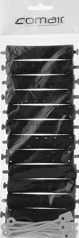 Бигуди для холодной завивки, с круглой резинкой, черные, d16 - Comair