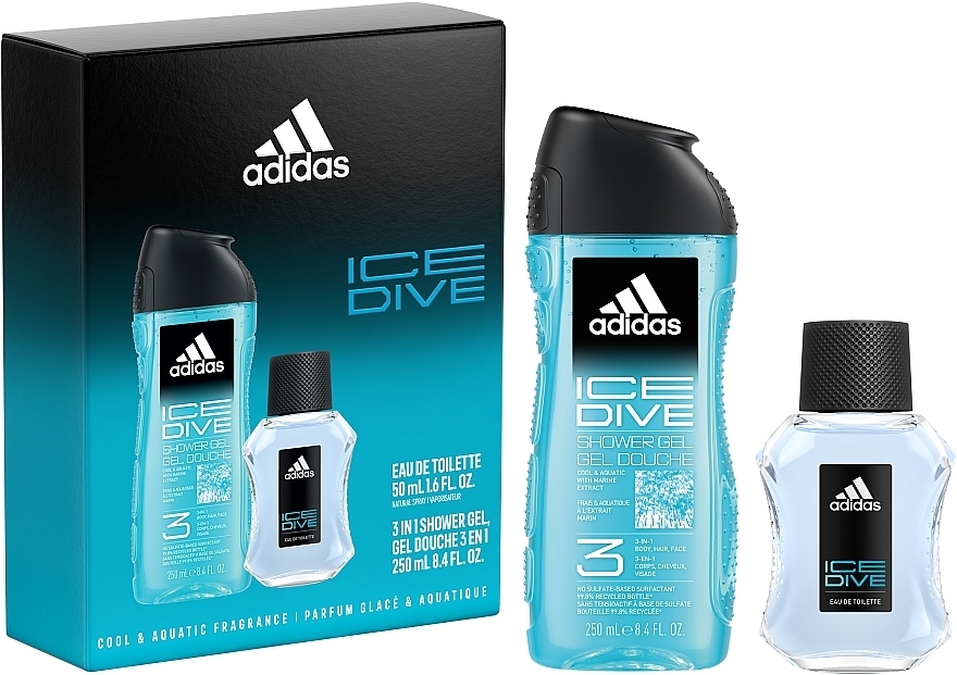 Adidas Ice Dive - Набір (edt/50ml + sh/gel/250ml) — фото N1