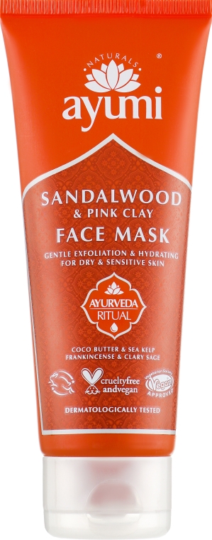 Маска для лица с сандаловым деревом и розовой глиной - Ayumi Sandalwood & Pink Clay Face Mask