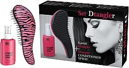 Набор - Brazil Keratin Dtangler Zebra Pink Set (hair/spay/100ml + brush/1pc) — фото N1