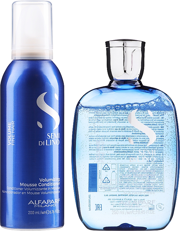 Набор - Alfaparf Semi Di Lino Volume (shampoo/250ml + cond/200ml + bag) — фото N2