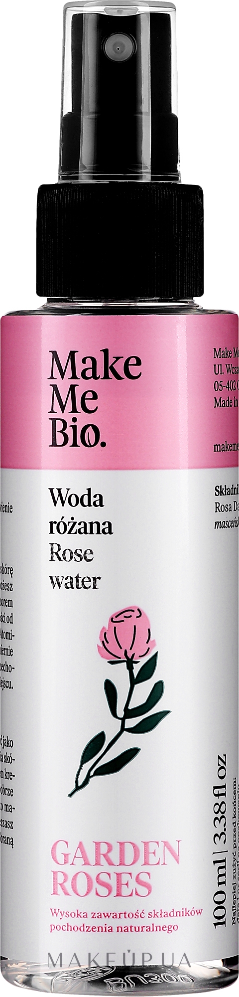 Розовая вода "Дамасская роза" для интенсивого увлажнения - Make Me Bio Damask Rose Flower Water — фото 100ml