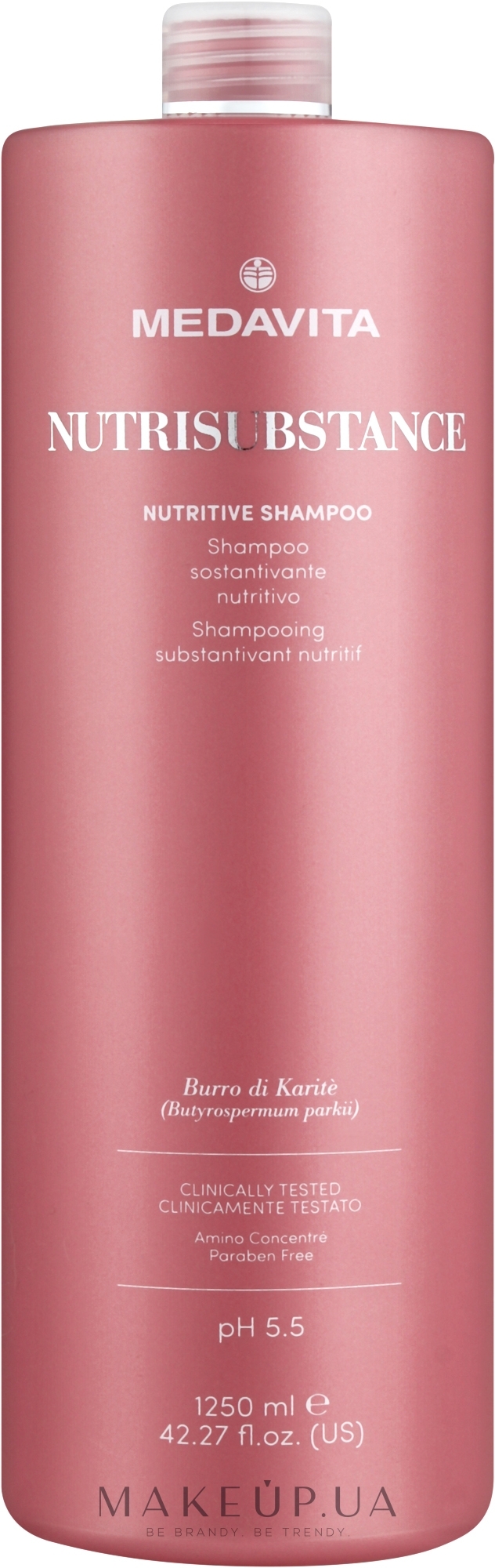 Питательный и увлажняющий шампунь для сухих волос - Medavita Nutrisubstance Nutritive Shampoo — фото 1250ml