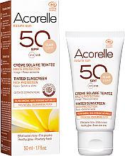 Солнцезащитный крем для лица с эффектом тонирования - Acorelle Nature Sun Cream SPF50 — фото N2