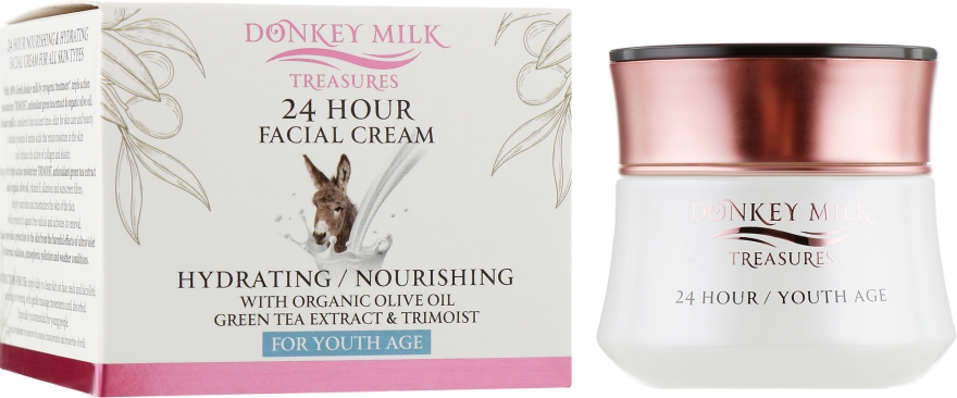 Живильний і зволожувальний гель для обличчя - Pharmaid Donkey Milk 24 Hour Facial Cream — фото N1