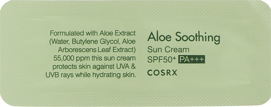 Солнцезащитный крем с алоэ - COSRX Aloe Soothing Sun Cream SPF50+ PA+++ (пробник)