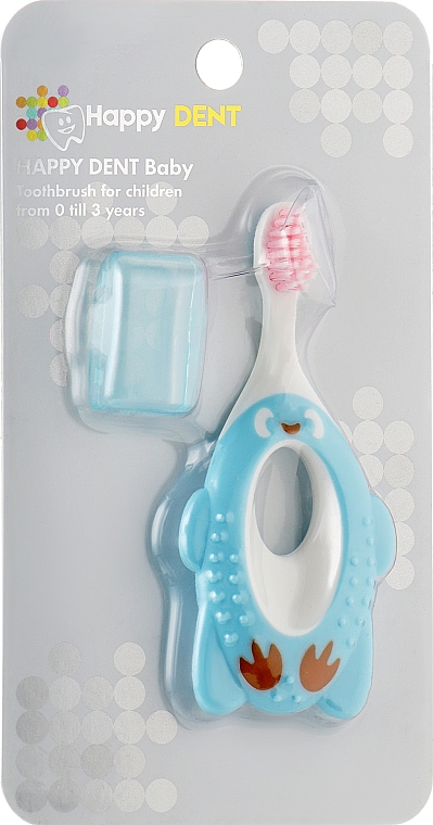 Детская зубная щетка от 0 до 3 лет, голубая - Happy Dent Baby