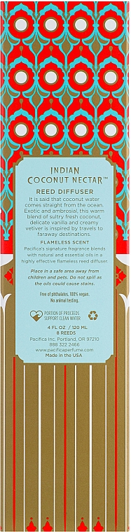 Pacifica Indian Coconut Nectar Reed Diffuser - Диффузер — фото N3