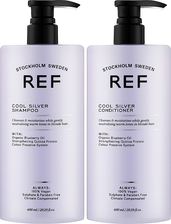 Набір - REF Cool Silver Duo Set (shm/600ml + cond/600ml) — фото N2