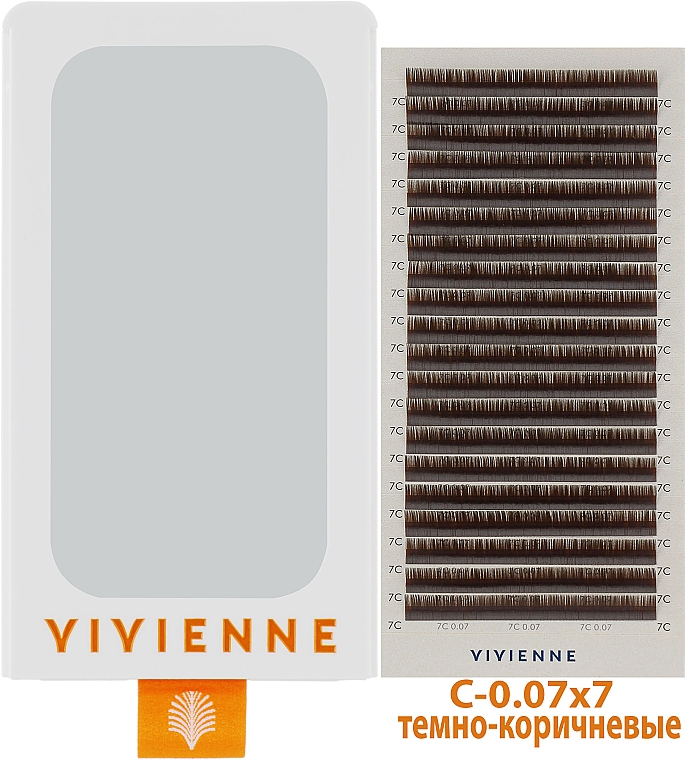 Ресницы "Elite", темно-коричневые, 20 линий (органайзер) (один размер, 0,07, C, 7) - Vivienne — фото N1