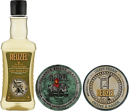 Парфумерія, косметика Набір - Reuzel (shm/3х350ml + cr/beard/3х95,8 g + candles/3х113ml + bag)