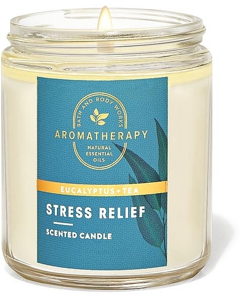 Аромасвеча - Bath And Body Works Aromatherapy Eucalyptus Tea Scented Candle — фото N1