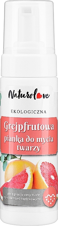Очищувальна пінка для обличчя з грейпфрутом - Naturolove — фото N1
