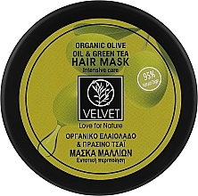 Маска для интенсивного ухода за волосами - Velvet Love for Nature Organic Olive & Green Tea Mask — фото N1