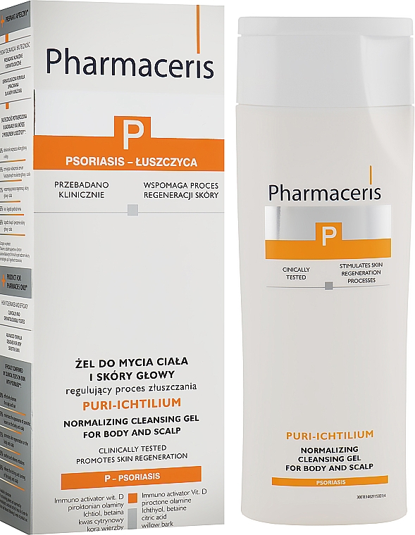 Гель для мытья кожи головы и тела - Pharmaceris P Puri-Ichtilium Body and Scalp Wash Gel — фото N2