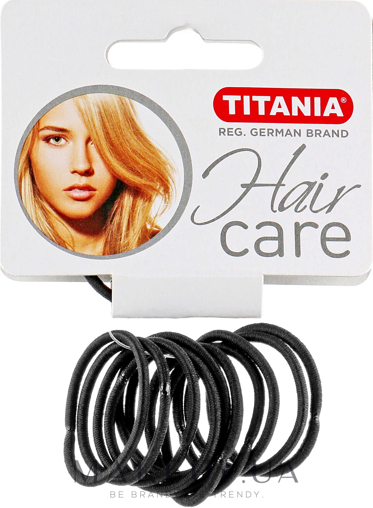 Затиск для волосся еластичний маленький, 12шт , чорний, 2мм - Titania — фото 12шт