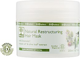 Маска для волосся відновлююча з диктамелією і маслами авокадо і оливи - BIOselect Natural Restructuring Hair Mask — фото N1