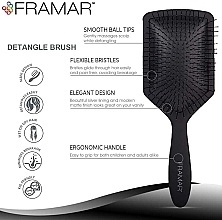 Щітка для розплутування волосся, чорна - Framar Paddle Detangling Brush Black To The Future — фото N5