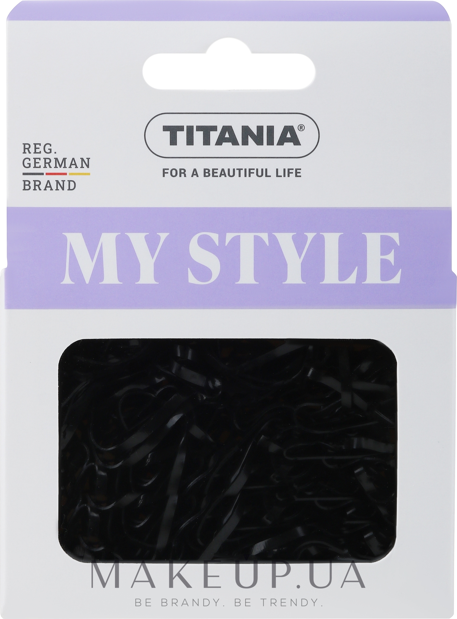 Набір еластичних затискачів для волосся, чорні - Titania — фото 150шт