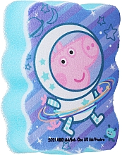 Мочалка банна дитяча "Свинка Пеппа", Пеппа-космонавт, блакитна - Suavipiel — фото N1