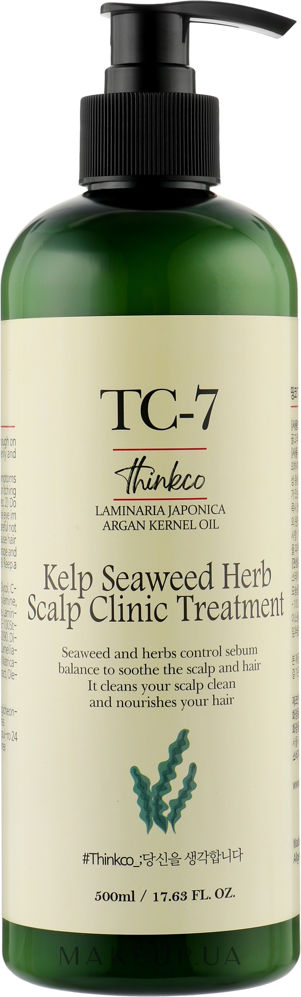 Кондиционер-маска для склонных к жирности волос с экстрактом водорослей - Thinkco TC-7 SeaWeed Herb Scalp Clinic Treatment — фото 500ml