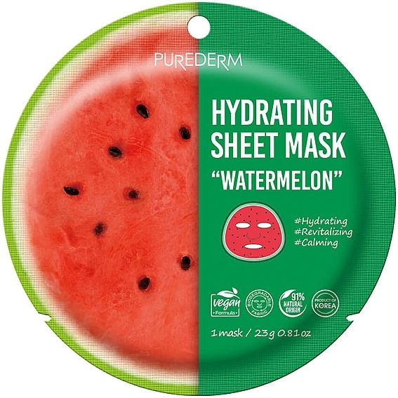 Увлажняющая тканевая маска "Watermelon" - Purederm Hydrating Sheet Mask — фото N1