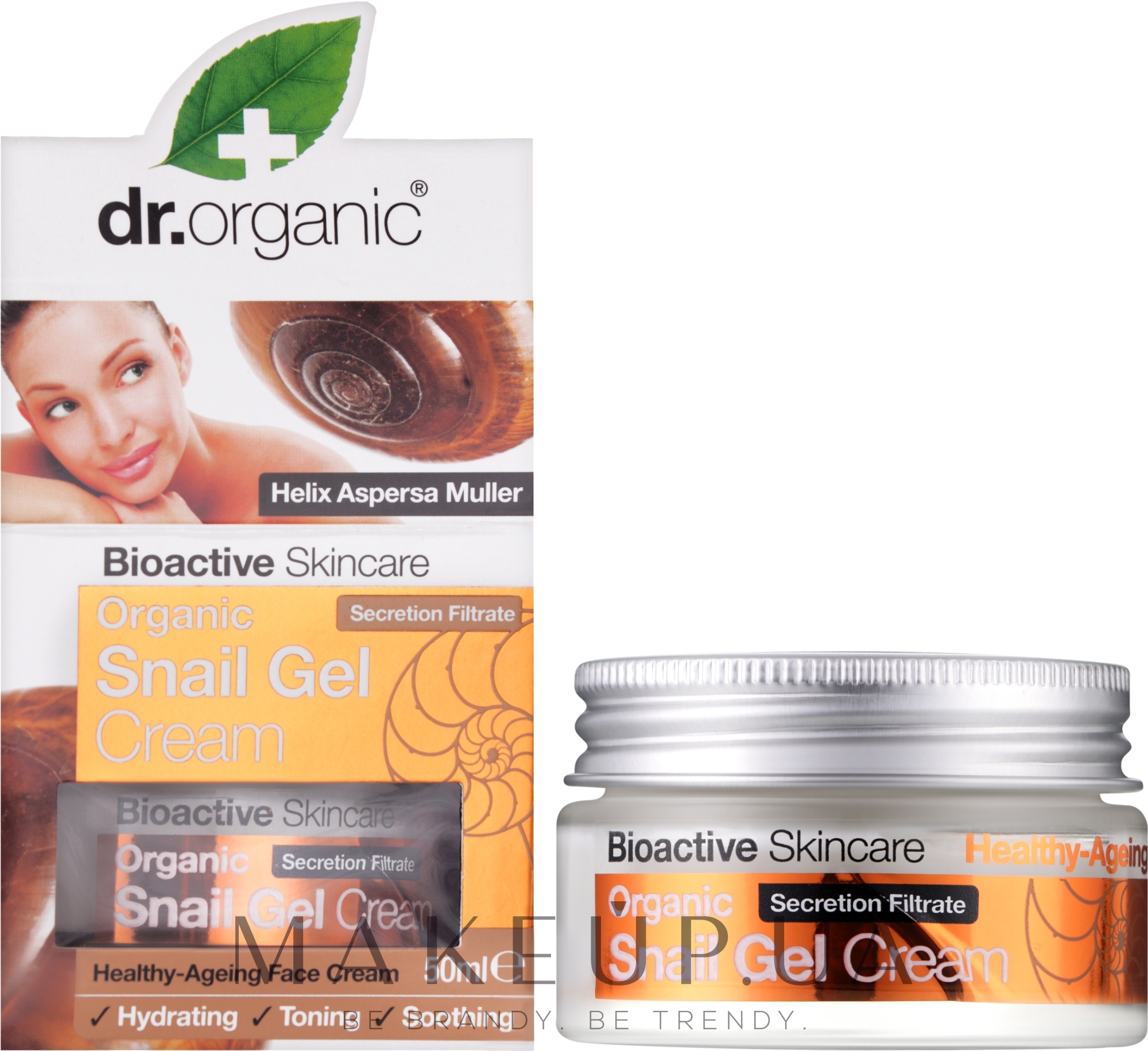 Гель-крем для обличчя з екстрактом секрета равлика - Dr. Organic Bioactive Skincare Snail Gel Cream — фото 50ml