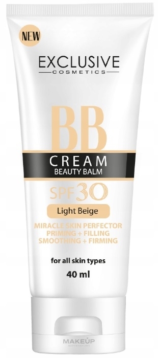 BB-крем для лица - Exclusive Cosmetics BB Cream Beauty Balm SPF 30 — фото Light Beige