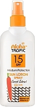 УЦІНКА Лосьйон для засмаги з SPF15 - Madis Aloha Tropic Medium Protection Sun Lotion Spray SPF15 * — фото N1