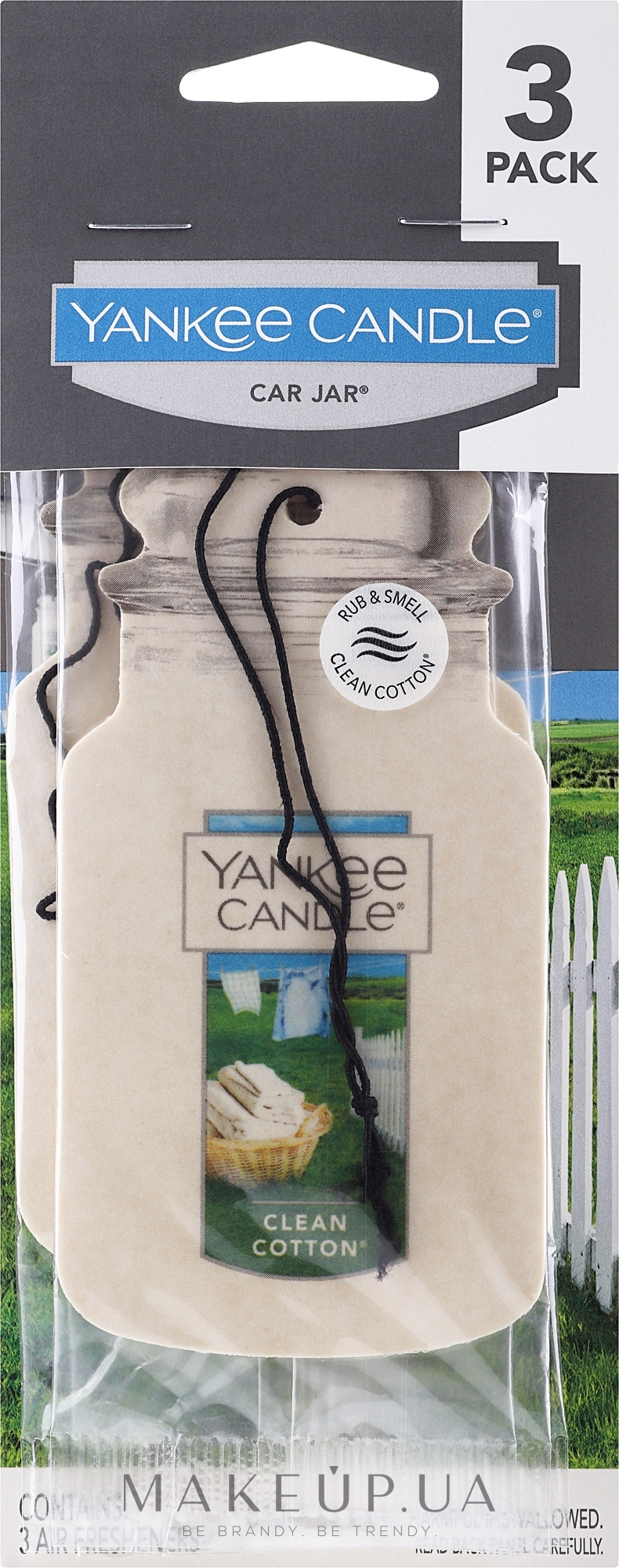 Набор ароматизаторов для автомобиля - Yankee Candle Car Jar Classic Clean Cotton — фото 3шт