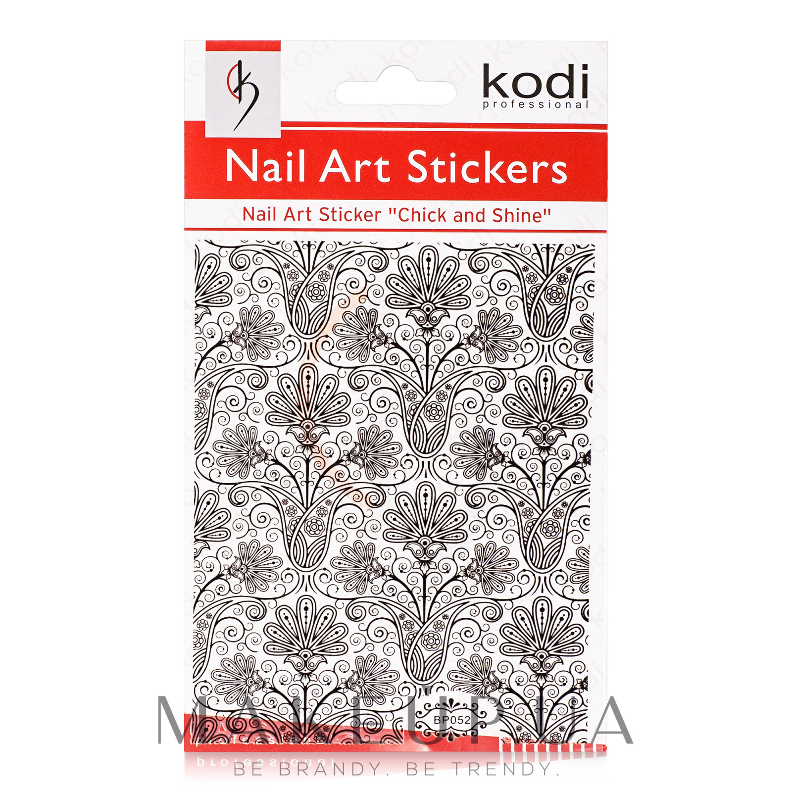 Наклейка для дизайна ногтей - Kodi Professional Nail Art Stickers BP052 — фото Black