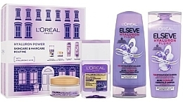 Парфумерія, косметика Набір - L’Oréal Paris Hyaluron Power Skincare Haircare Routine (balm/200ml + shm/250ml + cr/50ml + cl/125ml)