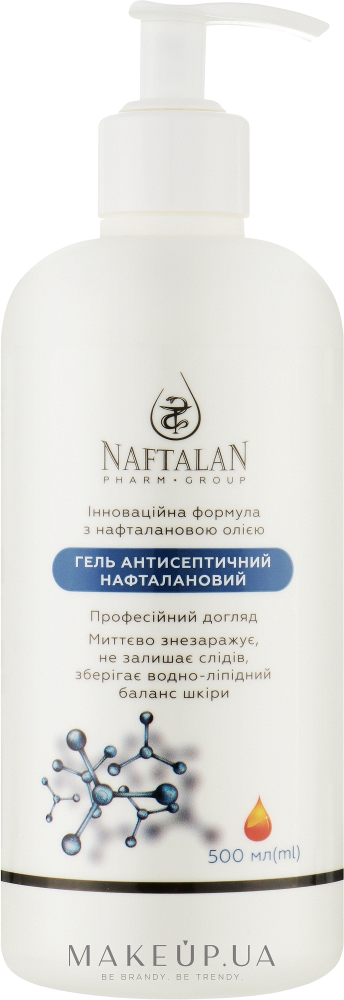 Гель антисептический нафталановый для рук - Naftalan Pharm Group — фото 500ml