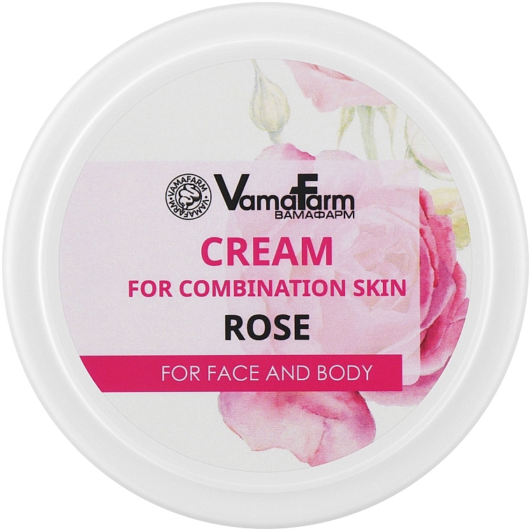 Крем для обличчя та тіла з гідролатом троянди - VamaFarm Rose Cream — фото N1