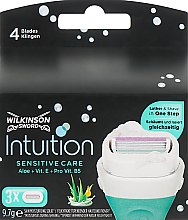 Парфумерія, косметика Змінні касети для гоління, 4 шт. - Wilkinson Sword Intuition Sensitive