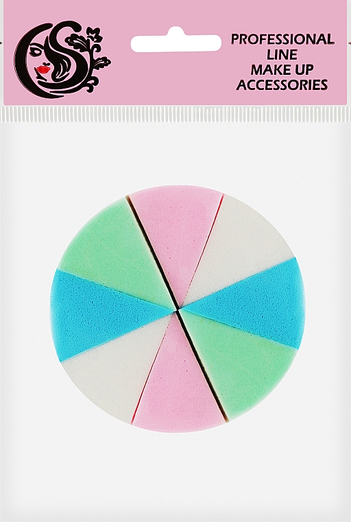 Спонж для макіяжу, коло сегментоване, 8 в 1, різнокольоровий - Cosmo Shop — фото N1