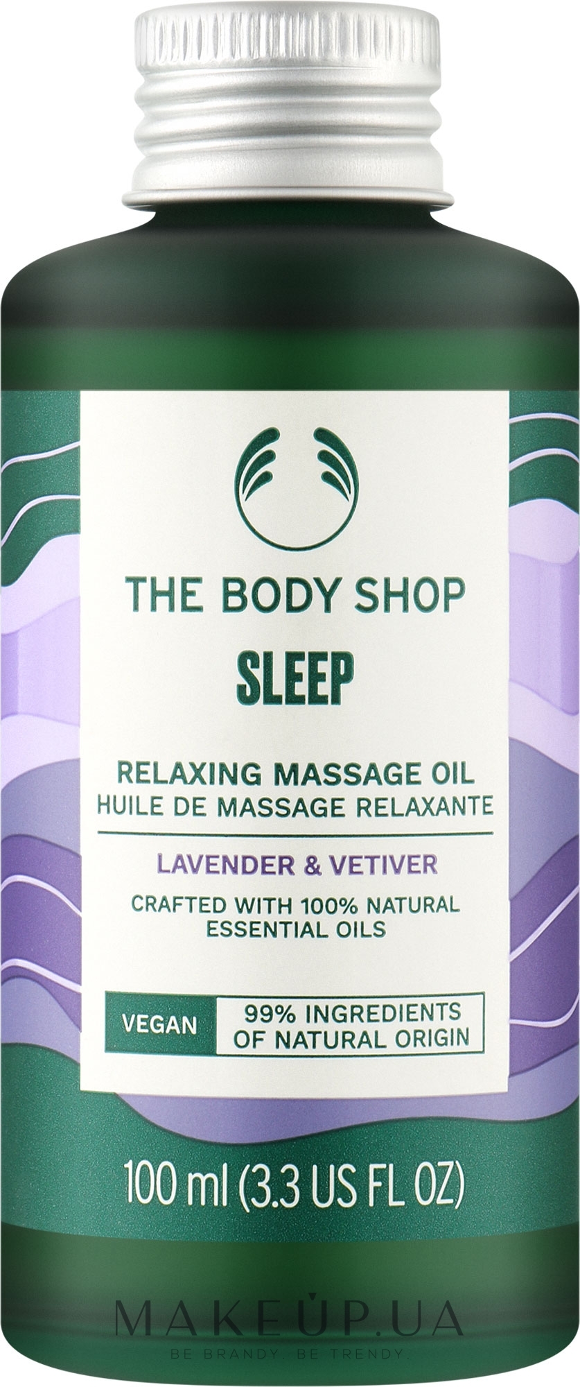 Розслаблювальна масажна олія для сну «Лаванда і ветивер» - The Body Shop Sleep Relaxing Massage Oil — фото 100ml