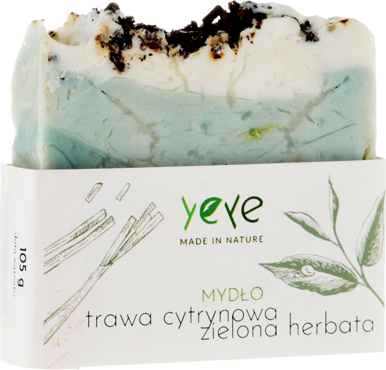 Мило 100% натуральне "Лемонграсс і зелений чай" - Yeye Natural Lemongrass and Green Tea Soap — фото N1