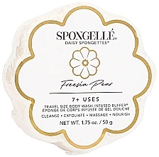 Пінна багаторазова губка для душу - Spongelle Freesia Pear Body Wash Infused Buffer (travel size) — фото N1
