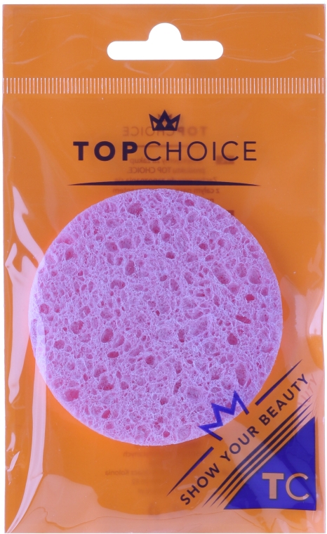 Губка для демакияжа из целлюлозы 6470, розовая - Top Choice — фото N1