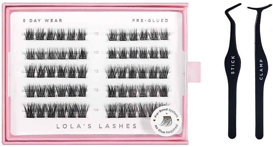 Набір - Lola's Lashes Soft Wisp Pre-Glued Lashes Set (eyelashes/42pcs + applicator/1pcs) — фото N1