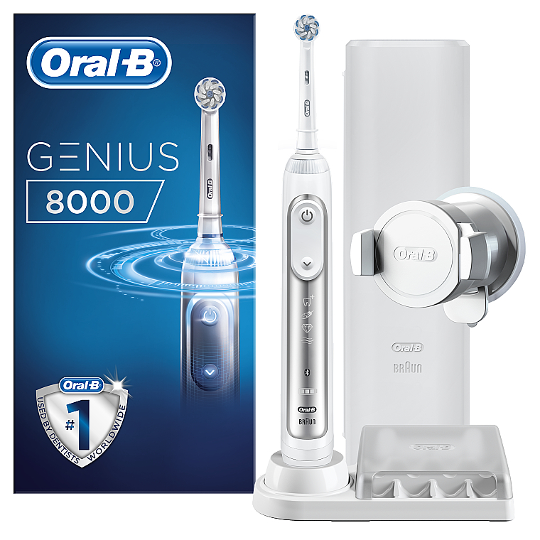 Электрическая зубная щетка - Oral-B Braun Genius 8000 Silver — фото N1